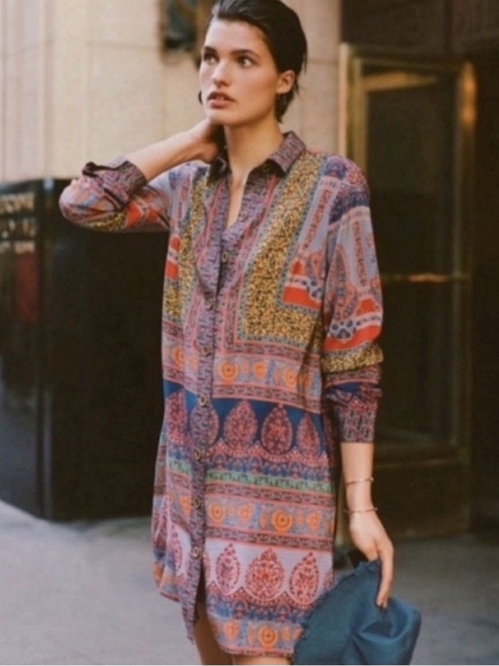 Anthropologie Multi-Color Paisley Print Tunic Dress